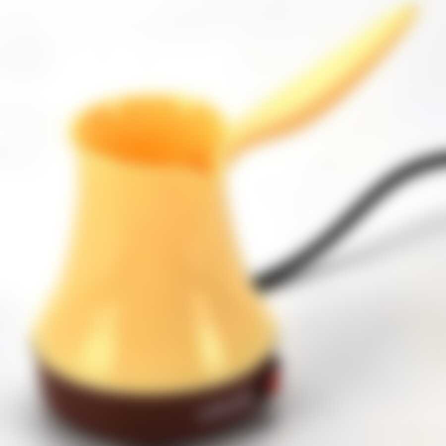 Электрическая кофеварка - турка Zimber на 2 чашки по 200 мл (желтая)