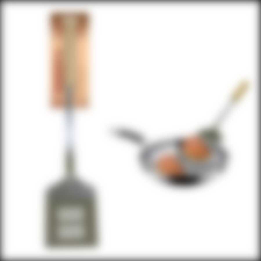 Лопатка "Ретро" (хром с дерев ручкой)