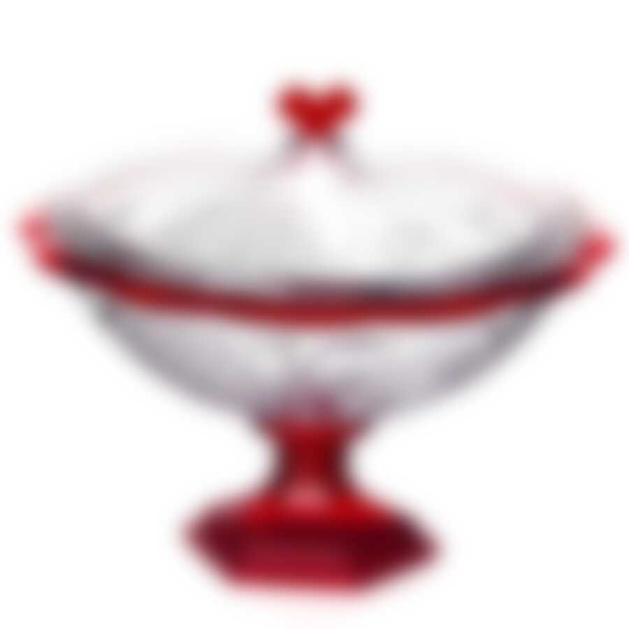 Ваза с крышкой малая на ножке Хрусталь, D=21 см