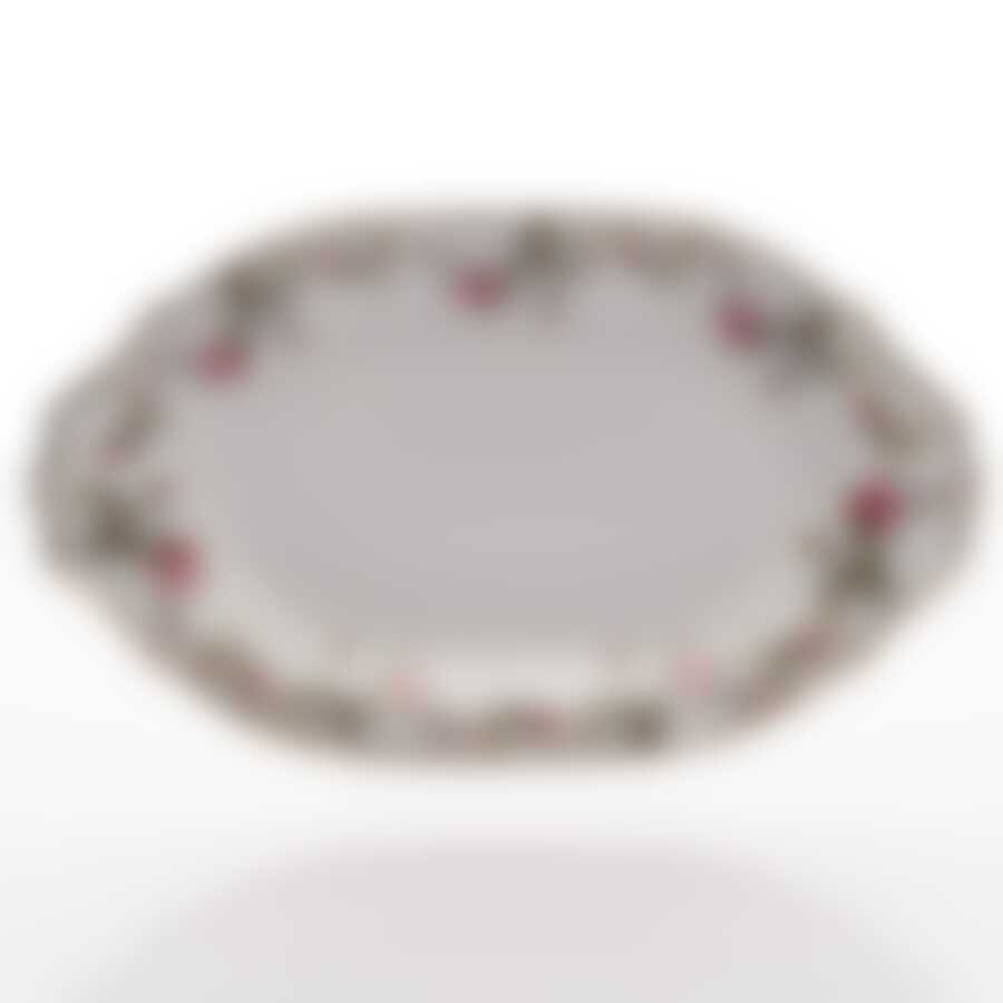 Блюдо овальное Czech Gold Hands "Шиповник", длина 20 см