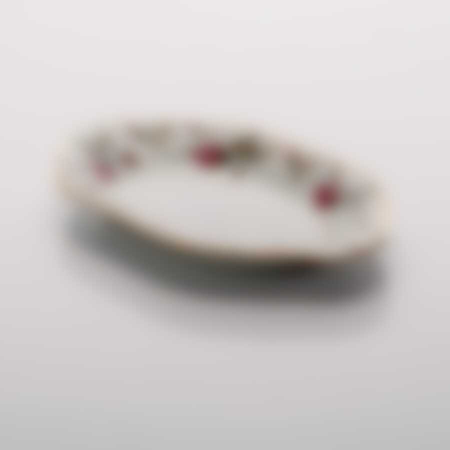 Блюдо овальное Czech Gold Hands "Шиповник", длина 24 см