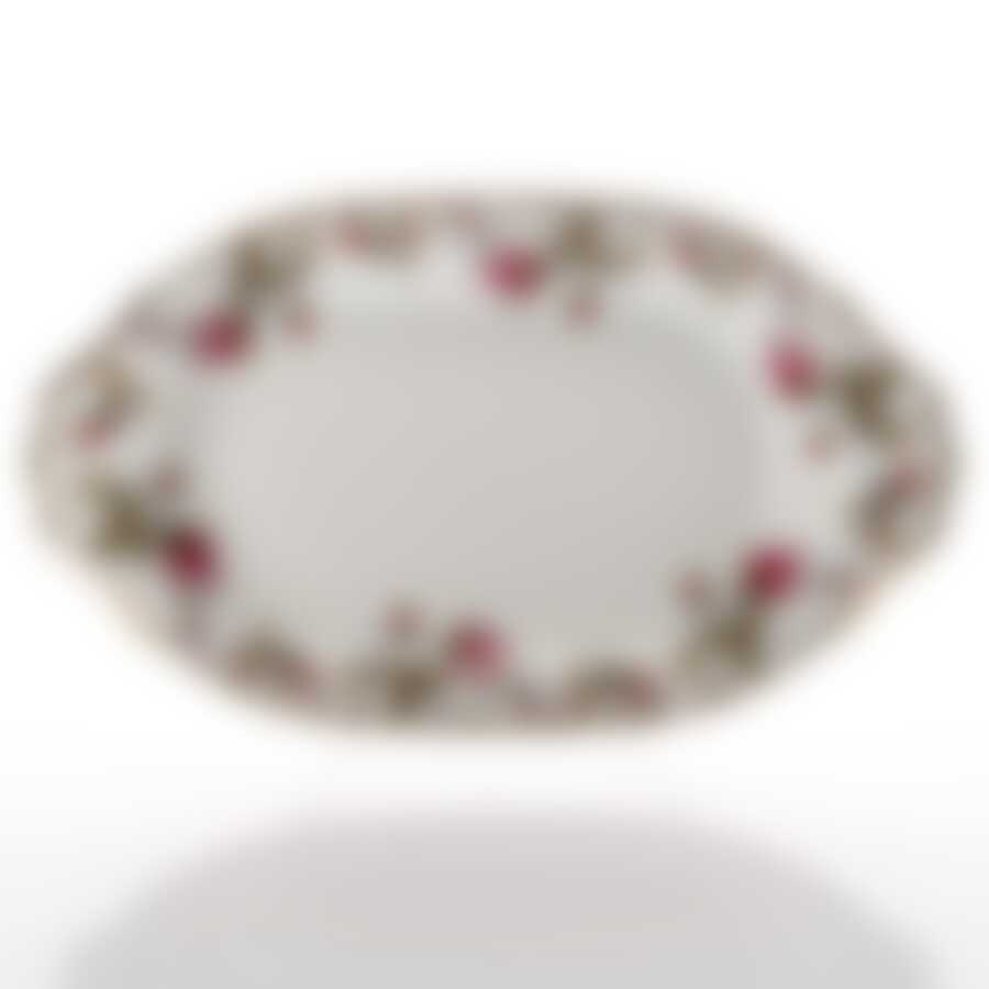 Блюдо овальное Czech Gold Hands "Шиповник", длина 28 см