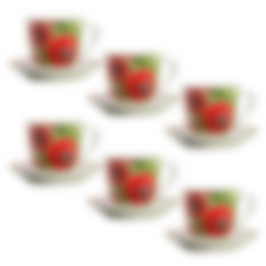 Чайный набор на 6 персон Mayer&Boch Сердце Розовые розы, 220 мл