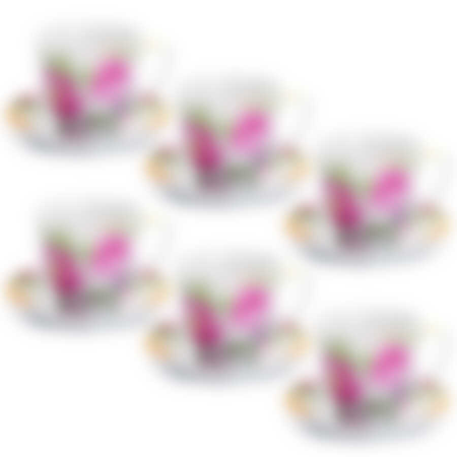 Чайный набор на 6 персон Mayer&Boch Сердце Розовые розы, 220 мл