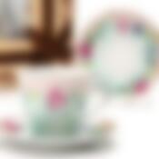 Чайный набор на 6 персон Loraine Цветы салатовый, 220 мл