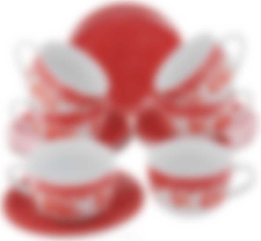 Чайный набор на 6 персон Loraine Красный горошек, 220 мл