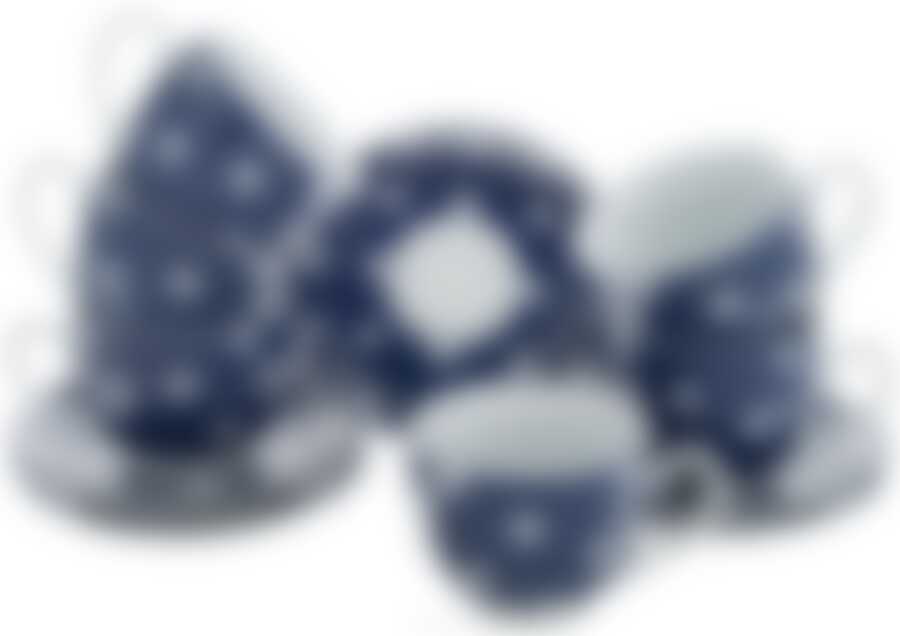 Чайный набор на 6 персон Loraine Горох на синем, 220 мл