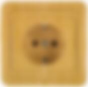 Розетка СВЕТОЗАР "ГАММА" с заземлением, одинарная, цвет ольха, 16А/~250В