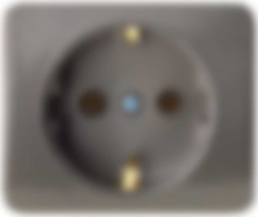 Розетка СВЕТОЗАР "ГАММА" с заземлением, одинарная, без вставки и рамки, цвет темно-серый металлик, 16А/~250В