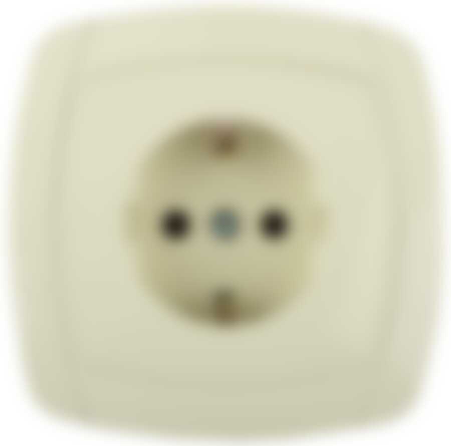 Розетка СВЕТОЗАР "CITY LIGHT" одинарная в сборе, с заземлением, цвет бежевый, 16А/~250В