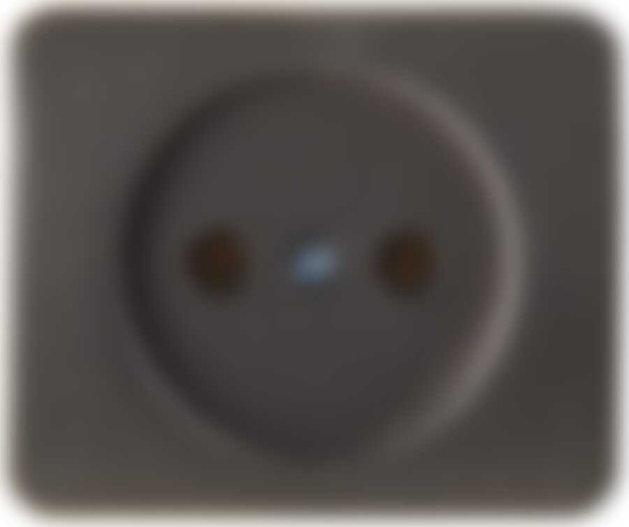 Розетка СВЕТОЗАР "ГАММА" без заземления, одинарная, без вставки и рамки, цвет темно-серый металлик, 16А/~250В