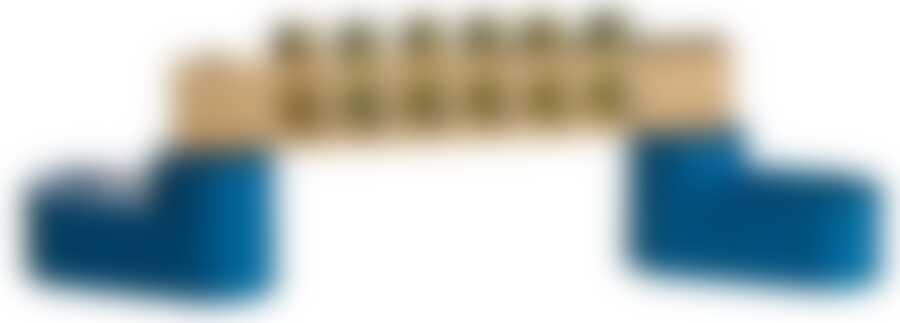 Шина СВЕТОЗАР нулевая на 2-х угловых изоляторах, поворотная,макс. ток 100А, 5,2мм, 6 полюсов