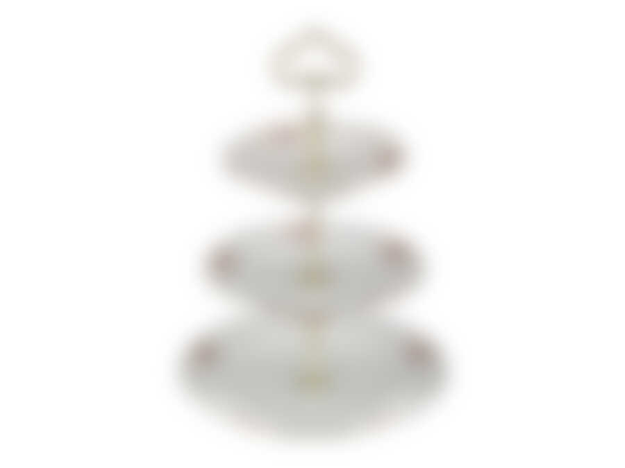 Фруктовница трехъярусная Cesky Porcelan Мейсенский букет, Н=35 см