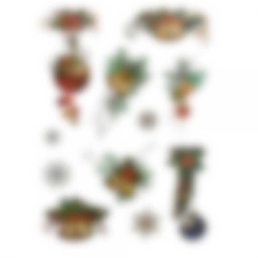 Набор стикеров новогодние украшения 21.5х34см