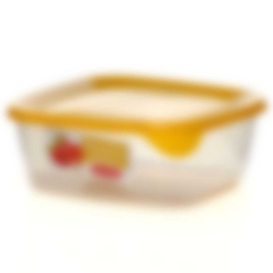 Контейнер для свч fresh&go 0.8л желтый квадратный