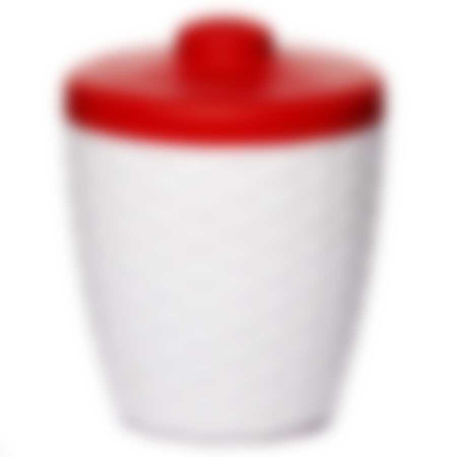 Банка с крышкой белая Плетенка 1,5 л