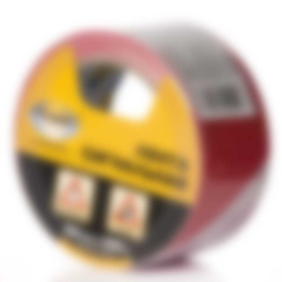 Лента сигнальная AVIORA бело-красная, 50 мм * 100 м