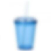 Стакан для коктейлей с крышкой и трубочкой, 450 мл