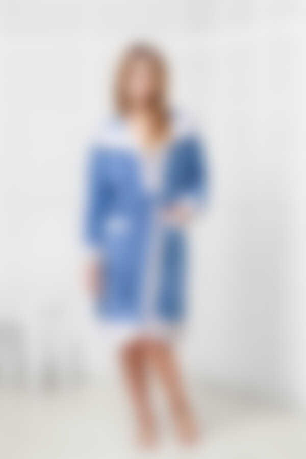 Халат женский Funny Bunny Sport, велсофт, джинс L/XL (48/50)