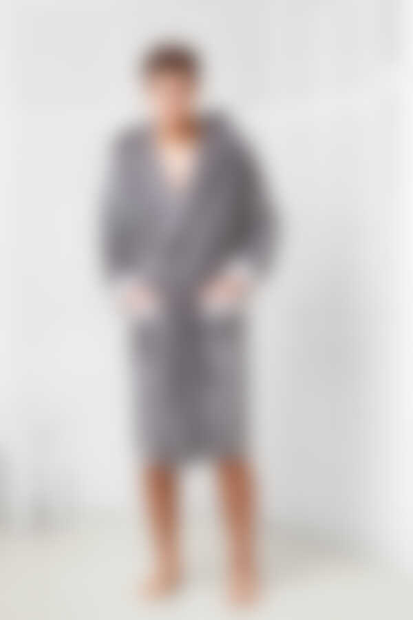 Халат мужской Funny Bunny Sport, велсофт, серый 2XL (54)