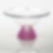 Ваза для фруктов Crystalite Bohemia Rose Frost, H=35,5 см с розовым основанием