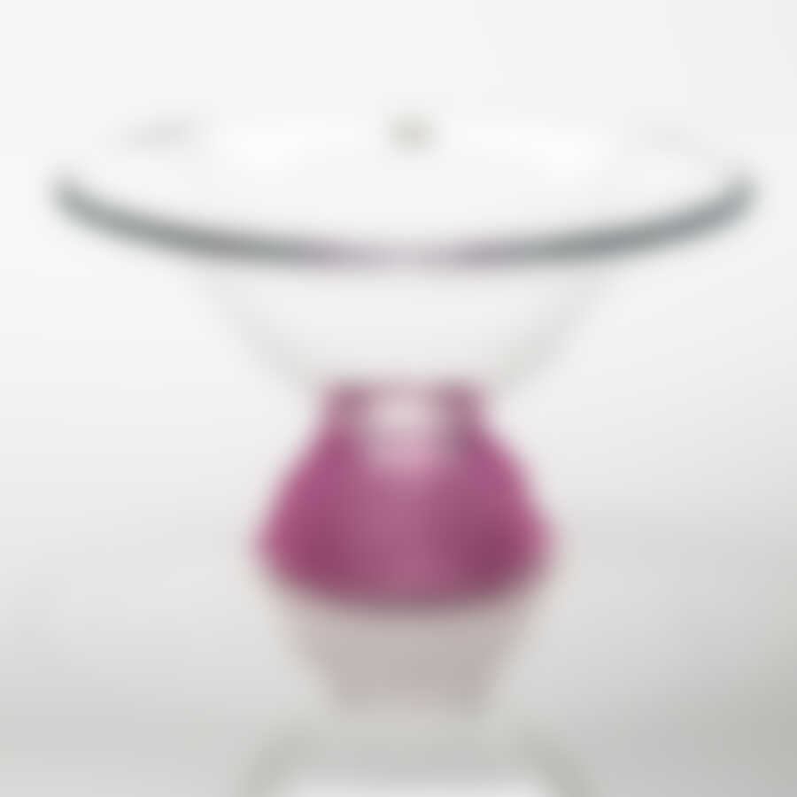 Ваза для фруктов Crystalite Bohemia Rose Frost, H=35,5 см с розовым основанием