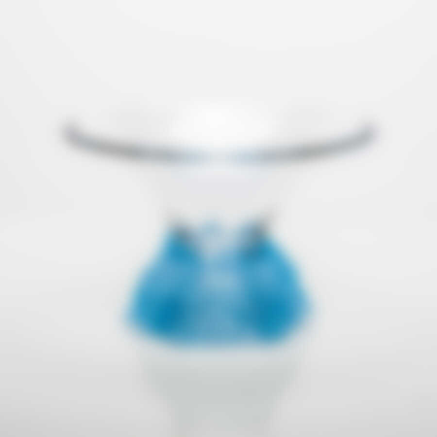 Ваза для фруктов Crystalite Bohemia Rose Frost, H=25,5 см голубой мат.