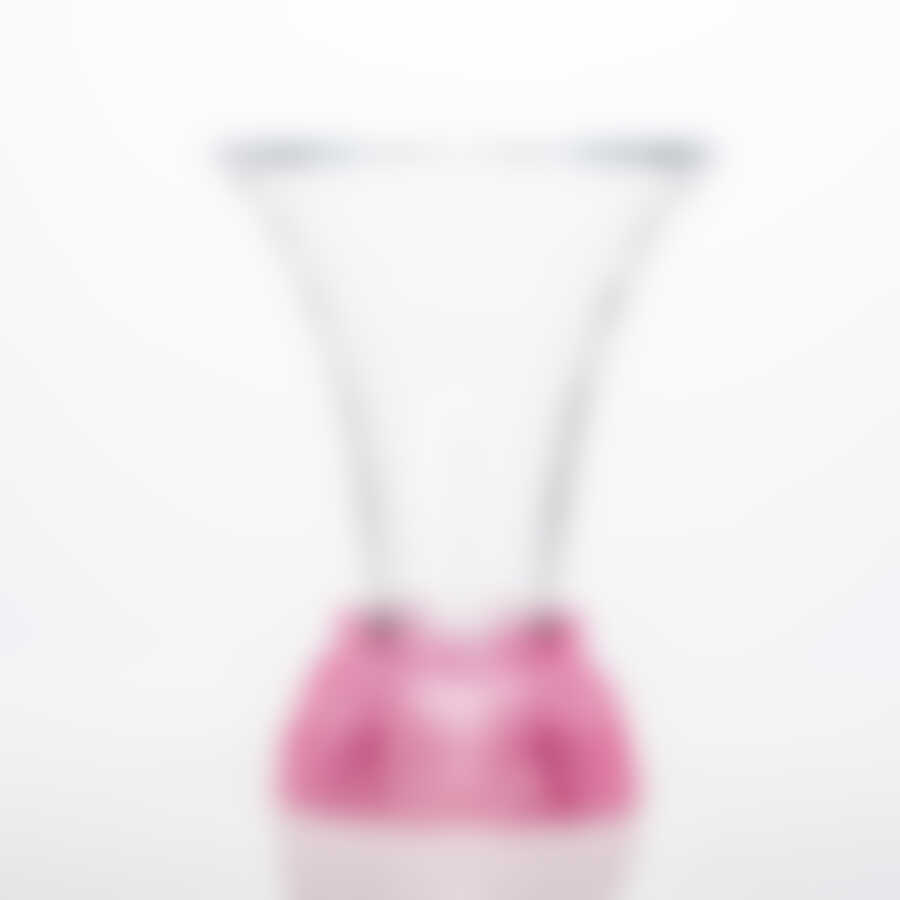 Ваза Crystalite Bohemia Rose Frost, H=25,5 см с розовым основанием