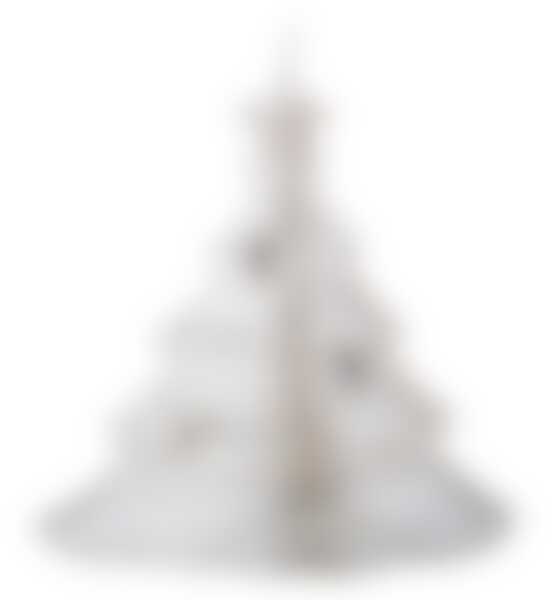 Свеча "ЕЛОЧКА" белый металлик 15*6*16 см.