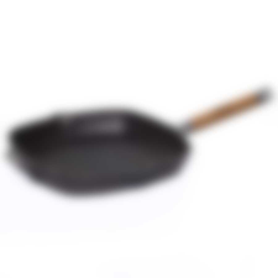 Сковорода-гриль без крышки чугунная 280х280 со съемной ручкой