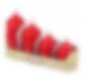 Набор свечей из 4 шт. 7/8/10/12*5 см. красный лакированный