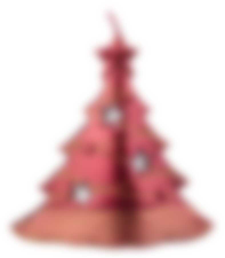 Свеча "ЕЛОЧКА" красный металлик 15*6*16 см.