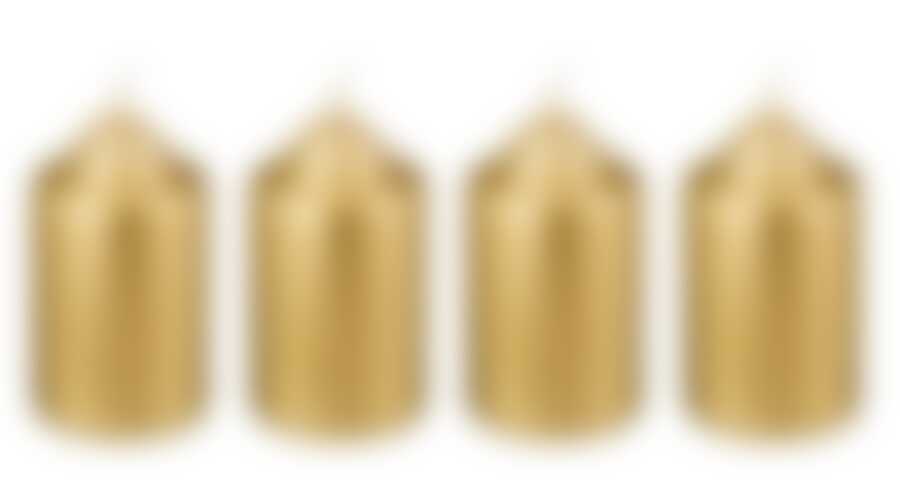 Набор свечей из 4 шт. 8*4 см. золотой металлик