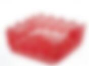 Корзиночка декоративная "Вологодское кружево" 22*22*10,5см (кружево-100% полиэстер, пропитка-искусственный крахмал) (красная) (без подар. упаковки)