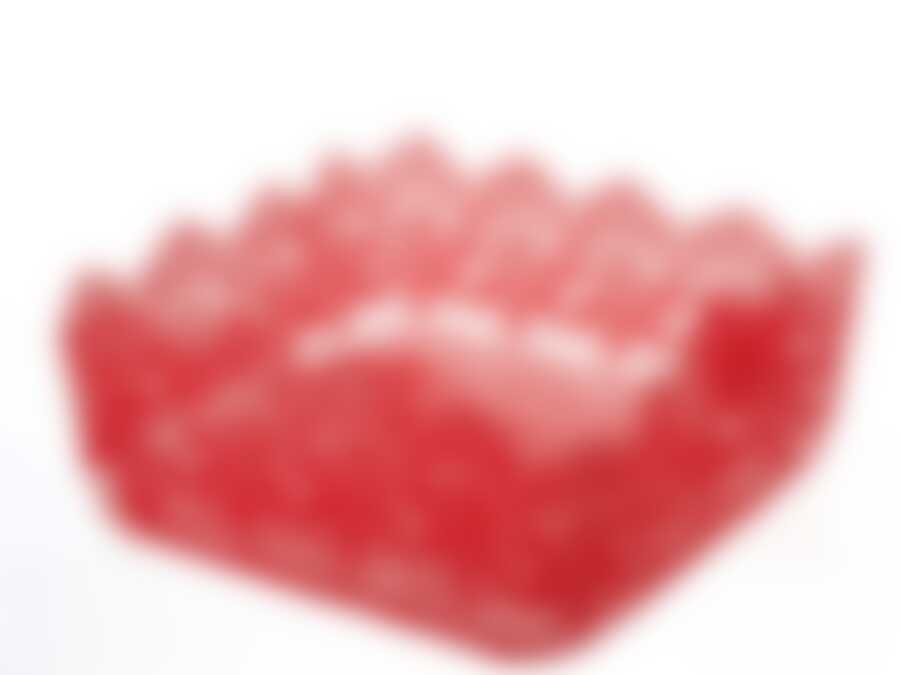 Корзиночка декоративная "Вологодское кружево" 22*22*10,5см (кружево-100% полиэстер, пропитка-искусственный крахмал) (красная) (без подар. упаковки)