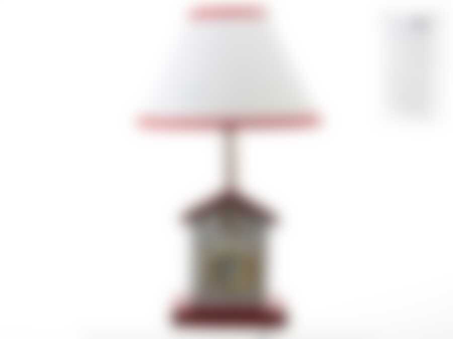 Лампа настольная (с часами)"Морской бриз" h=42см (цоколь-Е27, напряжение-220V-240V,мощность 40W,провод-L=140см,часы-d=6см батарейка-1"LR44")(под.уп.)