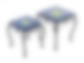 Подставка декоративная для цветочных горшков (двойная) 23*23*29/28*28*33см (металл, мозаика) (без подарочной упаковки)