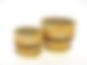 Горшки для цветов с поддонами, набор 2шт. "Орбита" 27*27*24/21*21*19см v=10000/4800мл (поддон-24*24*4/21*21*3см) (натуральный ротанг) (без под.уп.)