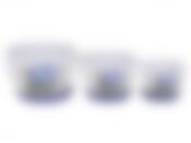 Горшки для цветов с поддонами, набор 3шт. "Лиловая гортензия" d=23/19/15см h=15/12,5/10,5см v=3900/2300/1100мл (белая упаковка)