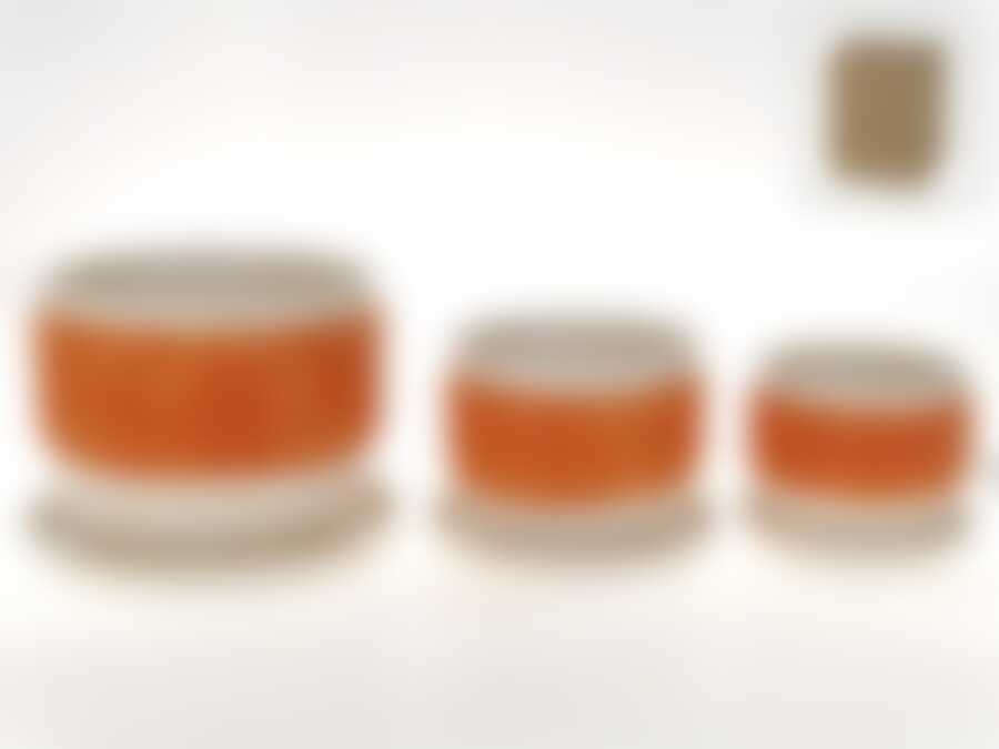 Горшки для цветов, набор 3шт. "Пряжа" d=19/15/12см h=15,5/12/10,5см v=3400/1500/900мл (глазурованное покрытие) (без подарочной упаковки)