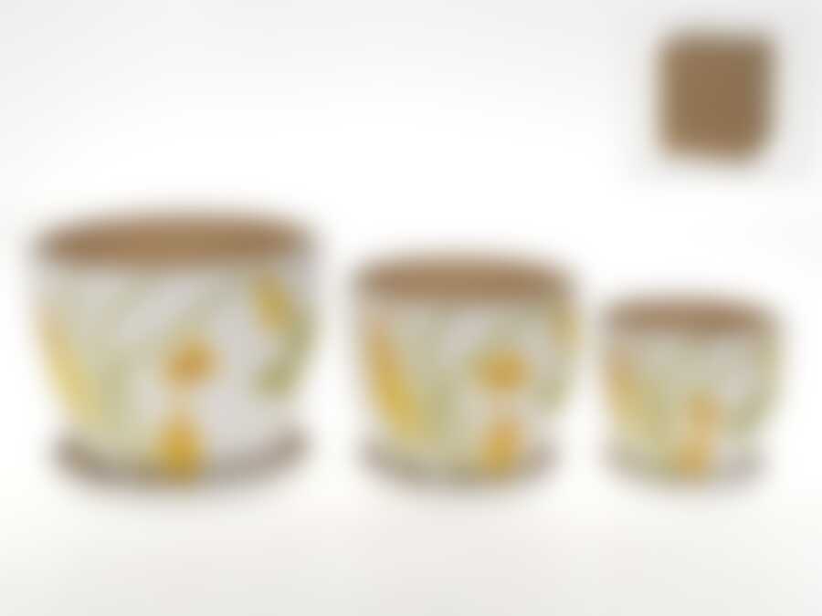 Горшки для цветов, набор 3шт. "Флора" d=18/14,5/11,5см h=14/12/10см v=2300/1200/600мл (без подарочной упаковки)