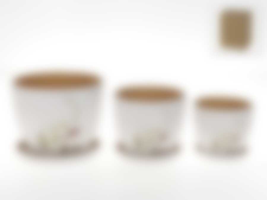 Горшки для цветов, набор 3шт. "Флора" d=18/14,5/11,5см h=14/12/10см v=2300/1200/600мл (без подарочной упаковки)