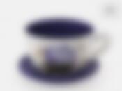 Горшок для цветов с поддоном "Лиловая гортензия" d=19,5см h=12,5см v=2100мл (белая упаковка)