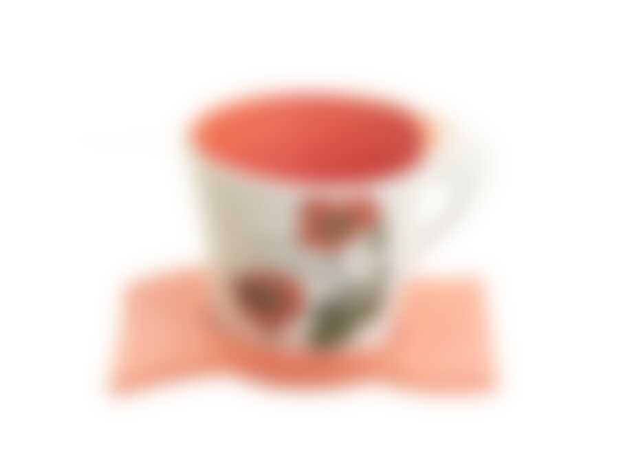 Горшок для цветов с поддоном "Полевые маки" d=13см h=11см v=750мл (белая упаковка)