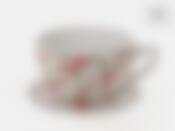 Горшок для цветов с поддоном "Розовые розочки" d=19,5см h=12,5см v=2100мл (белая упаковка)