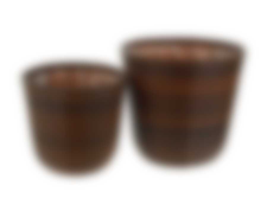 Кашпо декоративное, набор 2шт. d=38,5/50см h=36/44,5см (полимерные материалы) (упаковочный пакет OPP)