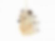 Украшение новогоднее (подвесное) "Белый ежик" 7*7*8см (пенопласт, сизаль, природные материалы) (упаковочный пакет с хедером)