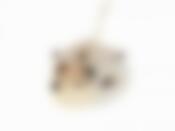 Украшение новогоднее (подвесное) "Белый ежик" 9,5*6,5*5см (пенопласт, сизаль, природные материалы) (упаковочный пакет с хедером)