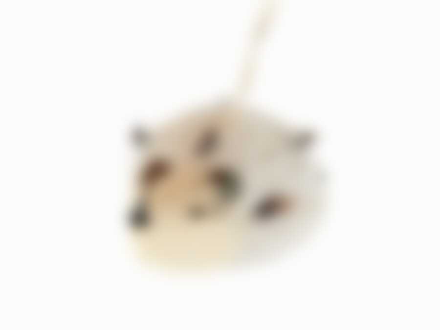 Украшение новогоднее (подвесное) "Белый ежик" 9,5*6,5*5см (пенопласт, сизаль, природные материалы) (упаковочный пакет с хедером)