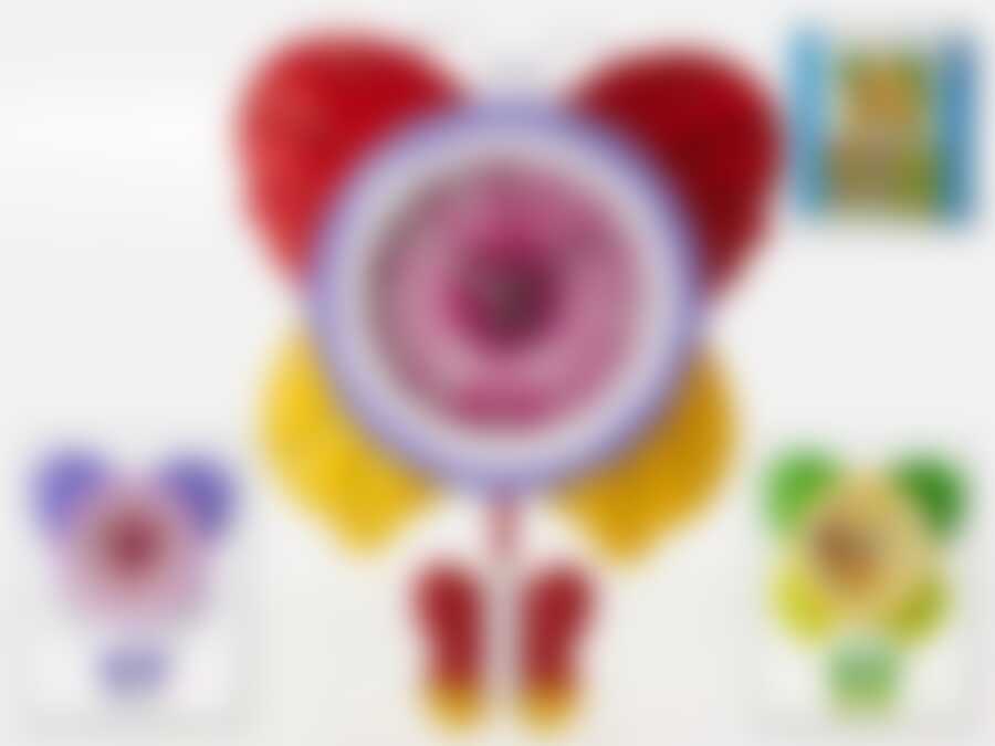 Часы настенные (с маятником) "Бабочка" 30*7*41см (3вида) (часы-батарейка 1"АА" в комплект не входит) (пластик) (подарочная упаковка)